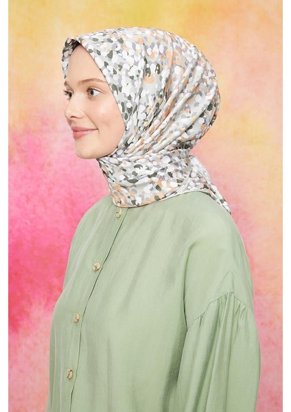 Su Yeşili Batik Desen Twill Digital Eşarp