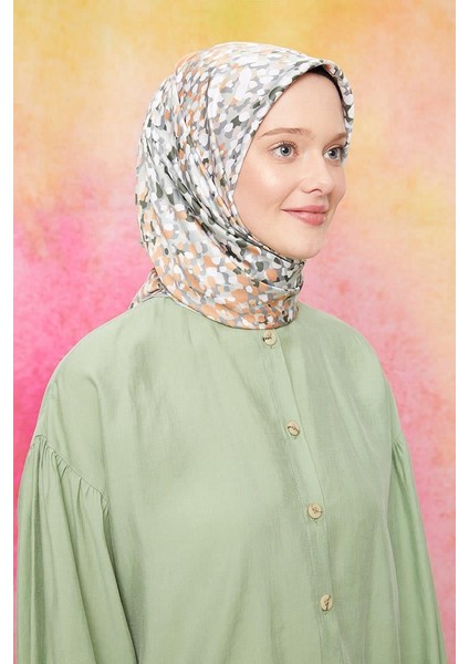 Su Yeşili Batik Desen Twill Digital Eşarp