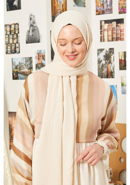 Ekru Maxi Cotton Şal