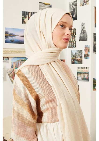 Ekru Maxi Cotton Şal modelleri