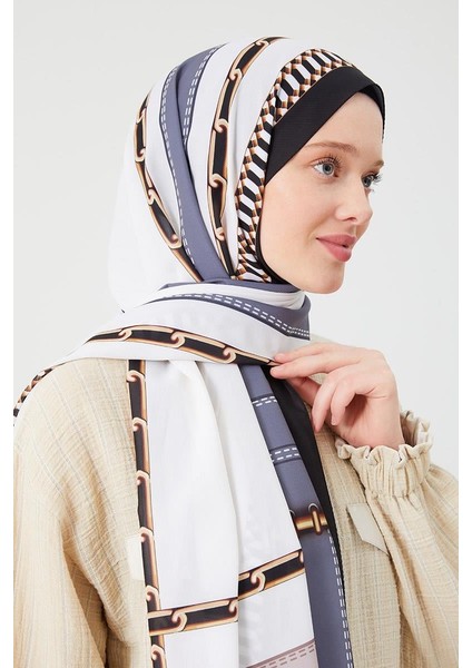 A.Vizon Zincir Desen Violet Medine İpeği Şal fiyatları