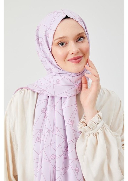 Pembe Geometrik Desen Violet Medine İpeği Şal fiyatları