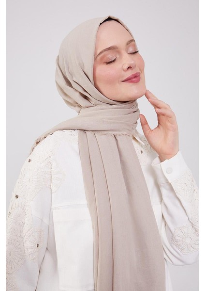 Bej Maxi Cotton Şal modelleri