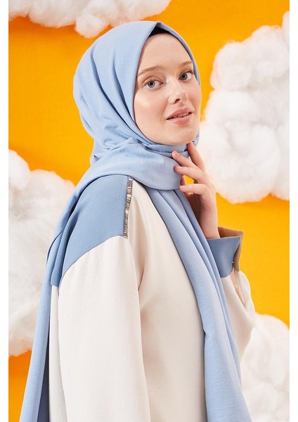 Buz Mavisi Pamuk Cazz Şal modelleri