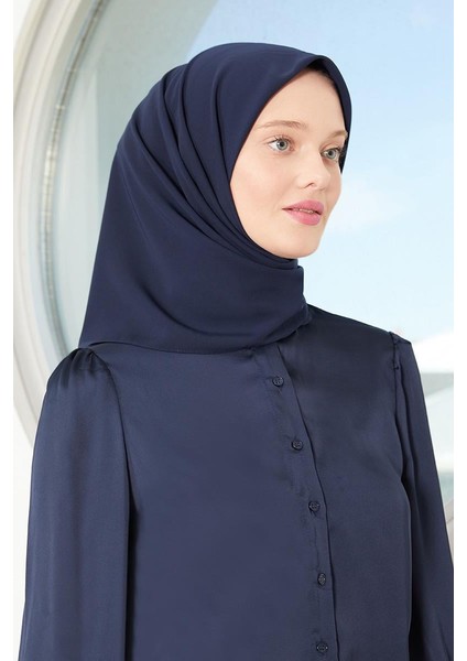 Lacivert Medine Ipeği Eşarp