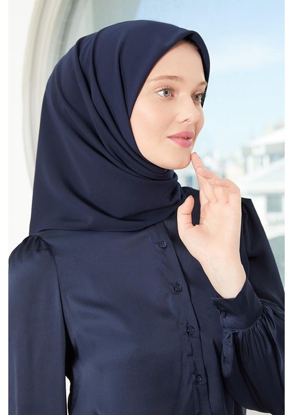 Lacivert Medine Ipeği Eşarp
