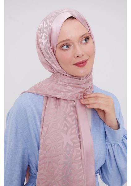 Pembe Büyük Çiçek Desenli Deluxe Devore Şal fiyatları