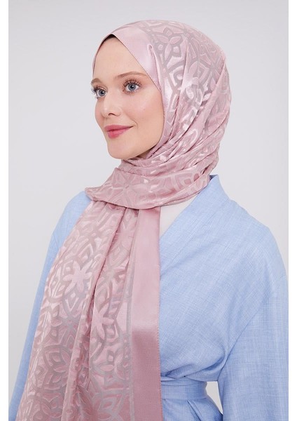 Pembe Büyük Çiçek Desenli Deluxe Devore Şal fırsatları