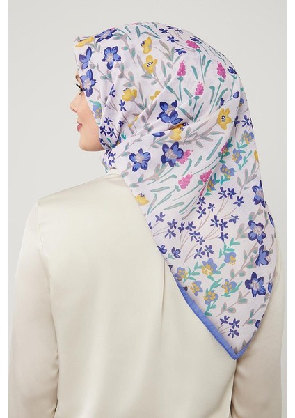 Mor Çiçekli Cotton Eşarp modelleri