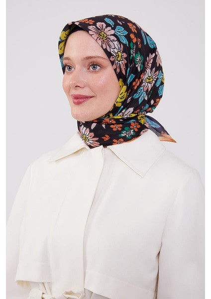 Siyah Papatya Cotton Eşarp modelleri