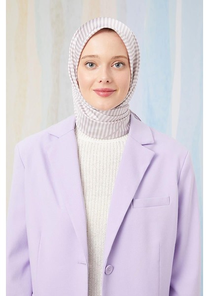 Vizon Çizgili Twill Digital Eşarp fiyatları