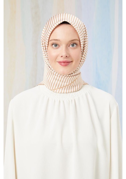 Bal Köpüğü Çizgili Twill Digital Eşarp fiyatları