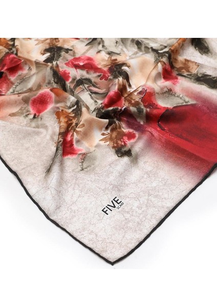 Kırmızı Twill Digital Eşarp