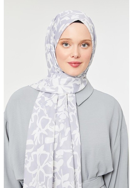 Ekru Yonca Desen Mono Şal