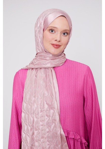 Pembe Üçgen Desen Deluxe Devore Şal
