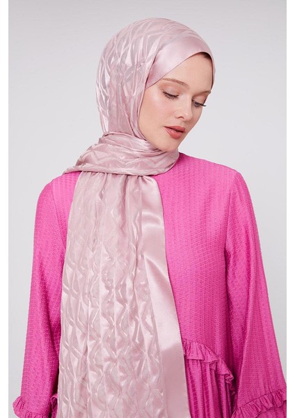 Pembe Üçgen Desen Deluxe Devore Şal modelleri