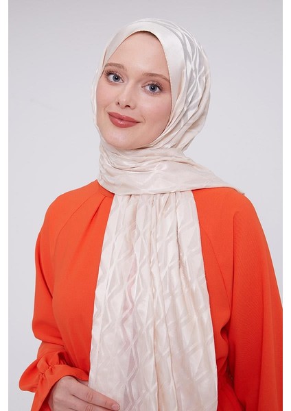 Krem Üçgen Desen Deluxe Devore Şal fiyatları