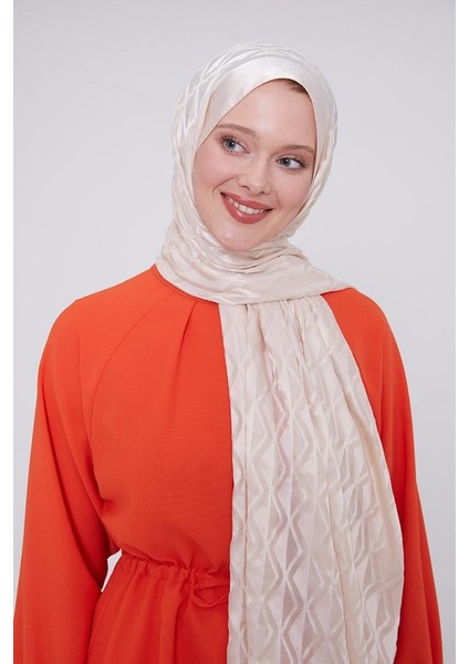 Krem Üçgen Desen Deluxe Devore Şal fırsatları