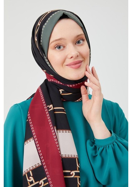 Haki Zincir Desen Violet Medine İpeği Şal fiyatları