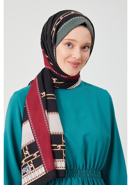 Haki Zincir Desen Violet Medine İpeği Şal fırsatları