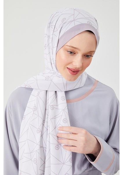 A.Vizon Geometrik Desen Violet Medine İpeği Şal fiyatları