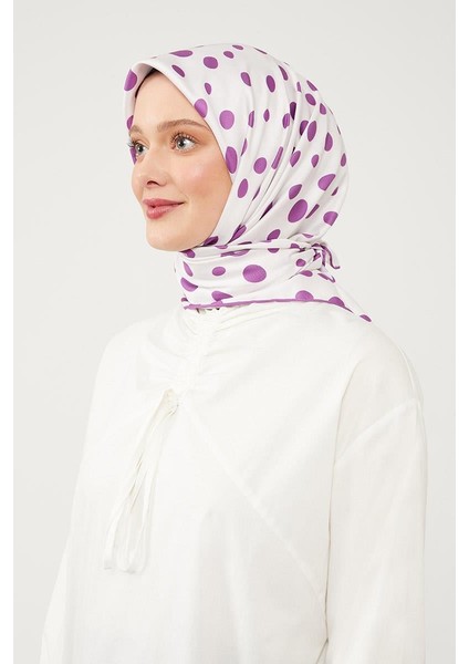 Menekşe Puantiye Desen Twill Digital Eşarp fiyatları