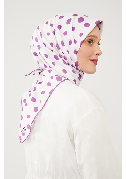 Menekşe Puantiye Desen Twill Digital Eşarp fırsatları