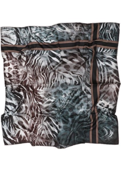Koyu Gri Twill Digital Eşarp