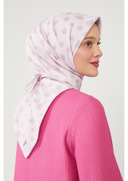 Nude Puantiye Desen Twill Digital Eşarp