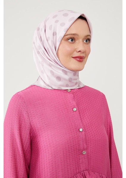 Nude Puantiye Desen Twill Digital Eşarp modelleri