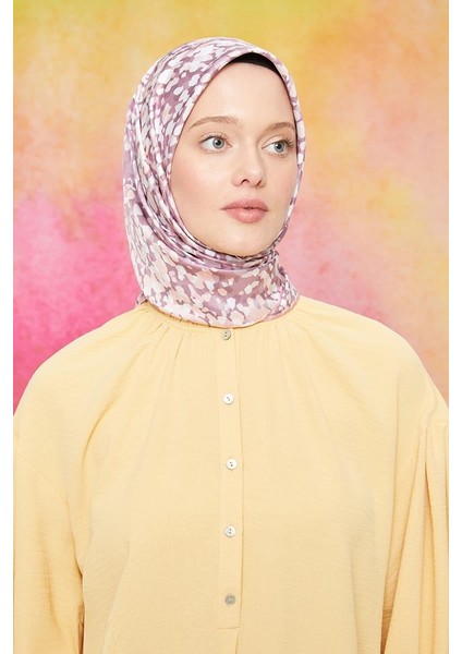 Pembe Batik Desen Twill Digital Eşarp