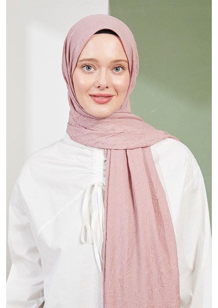 Koyu Pudra Kraş Krep Şal