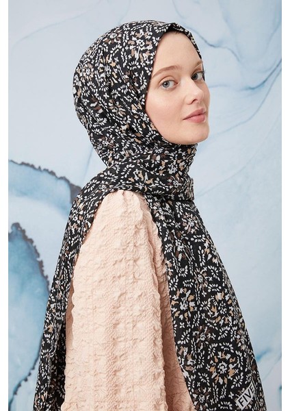 Mat Siyah Tomurcuk Desen Cotton Şal fiyatları