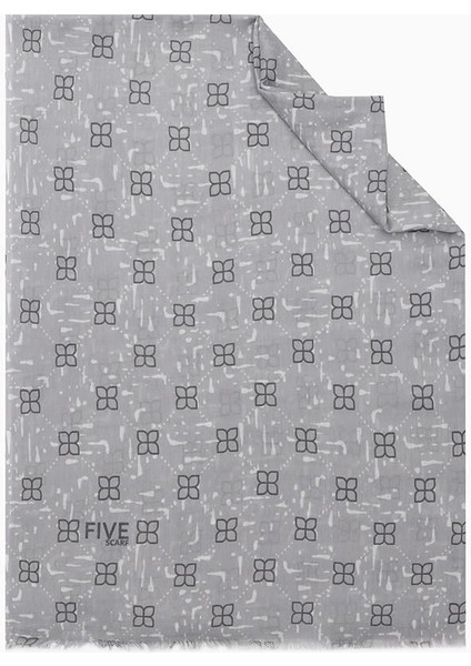 Gri Relax Yaprak Şal