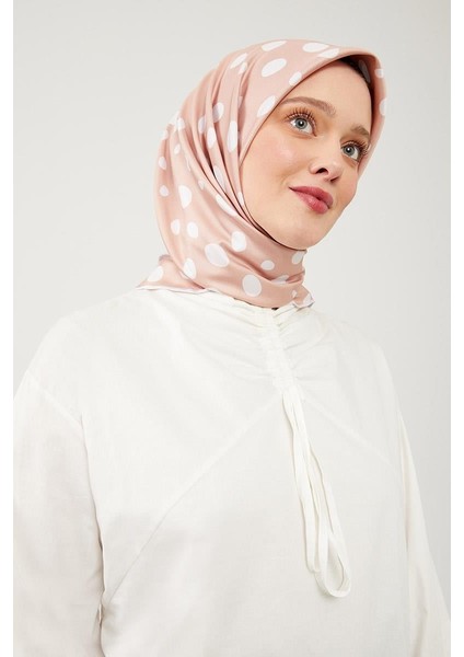 Somon Puantiye Desen Twill Digital Eşarp