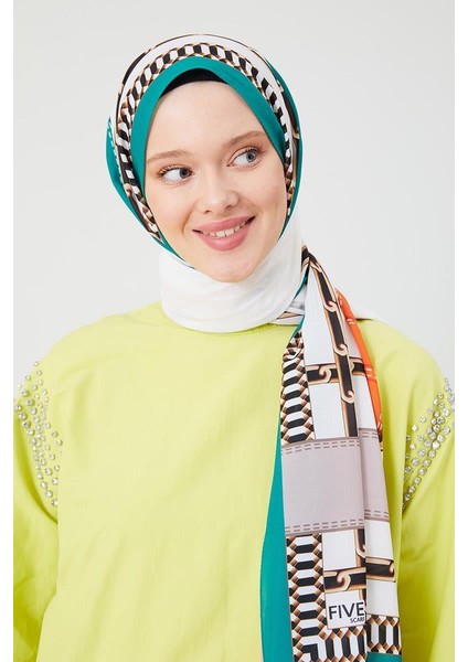 Benetton Zincir Desen Violet Medine İpeği Şal fiyatları