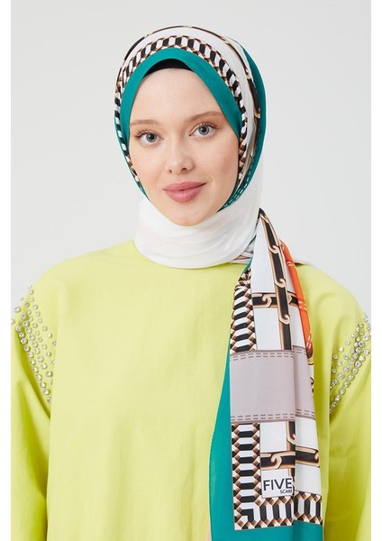 Benetton Zincir Desen Violet Medine İpeği Şal fırsatları