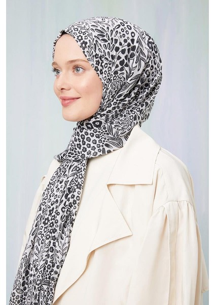 Açık Bej Baskılı Desenli Cotton Şal modelleri