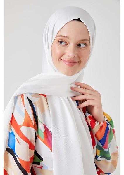 Kırık Beyaz Crystal Şal