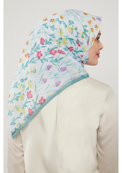Yeşil Çiçekli Cotton Eşarp fiyatları