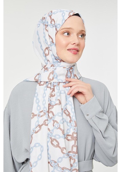 Mavi Zincir Desen Mono Şal fiyatları