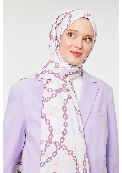 K.Lila Zincir Desen Mono Şal