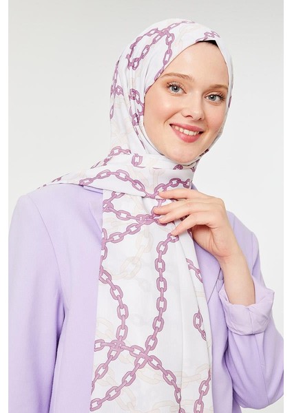 K.Lila Zincir Desen Mono Şal modelleri