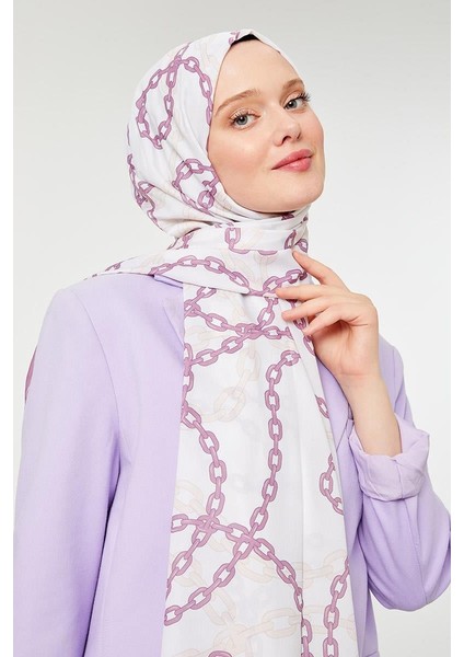 K.Lila Zincir Desen Mono Şal indirimleri