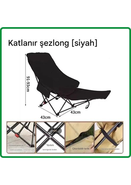 Katlanabilir Kamp Sandalyesi – Ayak Uzatmalı, Sırt Ayarlı, Taşınabilir Metal Gövdeli (Yurt Dışından)