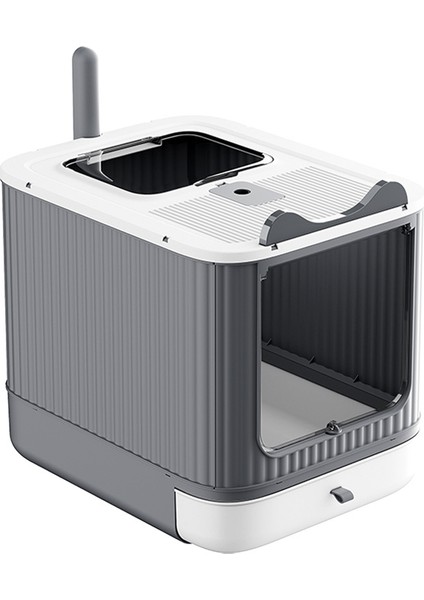 Sterilizasyon Özellikli Çekmeceli Kedi Tuvaleti – Kapalı, Modern Tasarım (34.5×44.5×37.5cm) (Yurt Dışından)