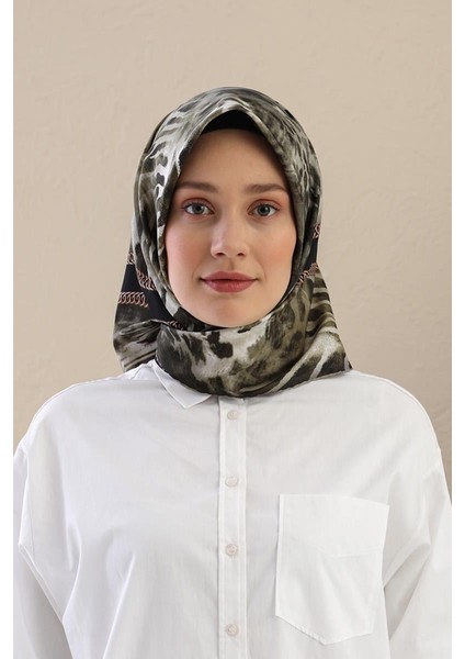 Haki Twill Digital Eşarp