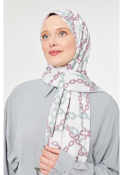 Çağla Yeşili Zincir Desen Mono Şal modelleri