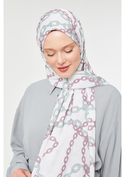 Çağla Yeşili Zincir Desen Mono Şal fırsatları