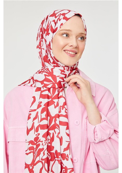 Bordo Yonca Desen Mono Şal fiyatları